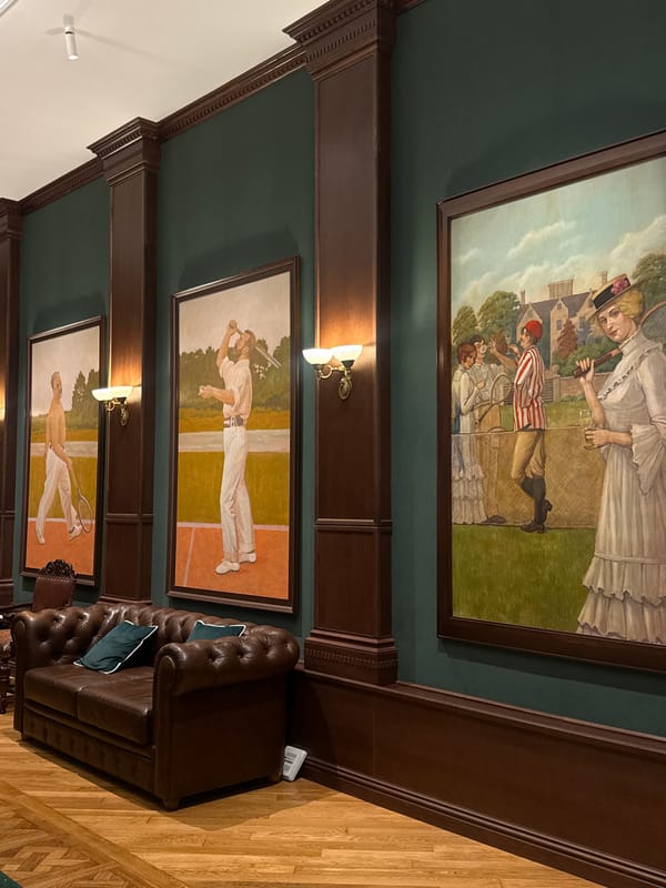 Afternoon at Zhukovka's 1935 tennis club and restaurant