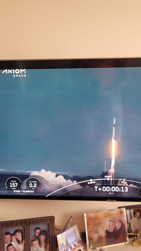 Varna resident watches Axiom Space rocket launch on television
