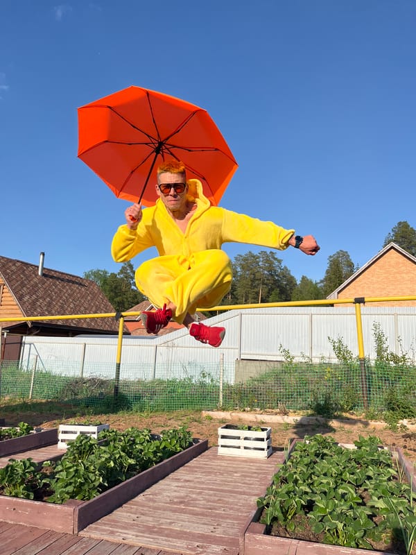 Person in Pikachu costume performs aerial stunts in Russian backyard