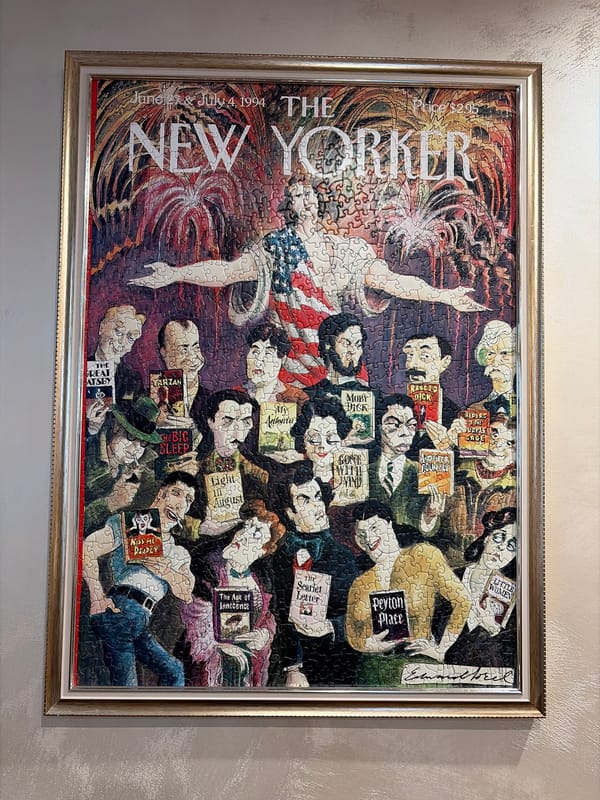 Vintage New Yorker Cover Jigsaw Puzzle Displayed in Burgas Home