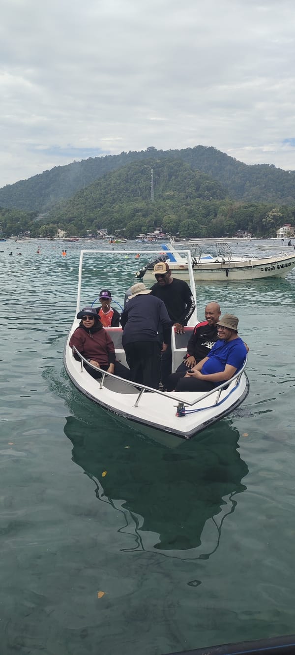 Morning boat tourism activity documented around Sabang Indonesia waters