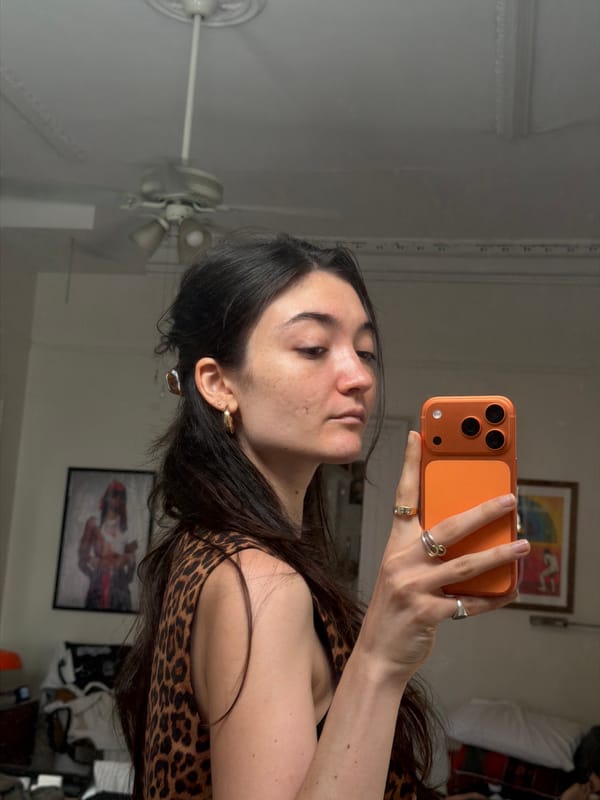 Mirror selfies and detail shots, leopard print and rings