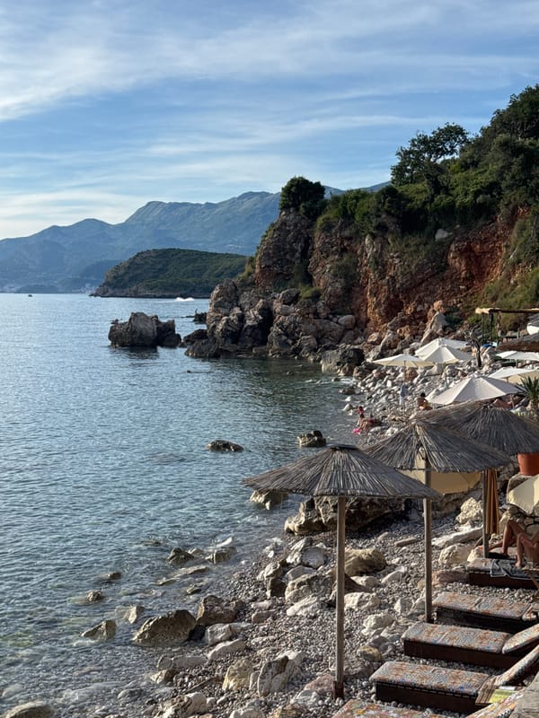 Coastal Montenegro afternoon: beaches, mountain roads, and stone architecture