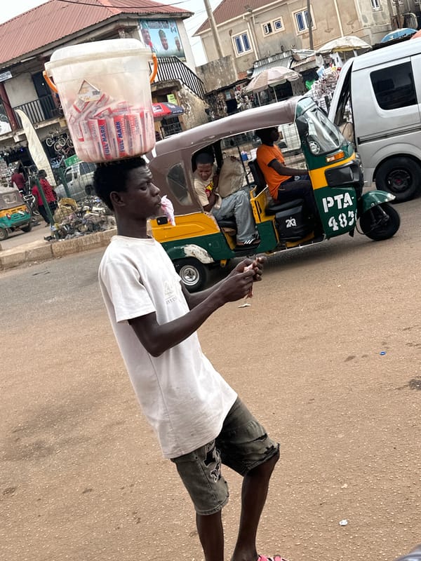 Regular street vendor activity observed in Bukuru, Nigeria