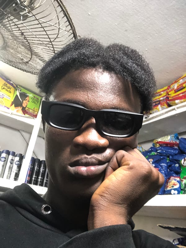 Selfie session inside a small convenience store in Ado, Nigeria
