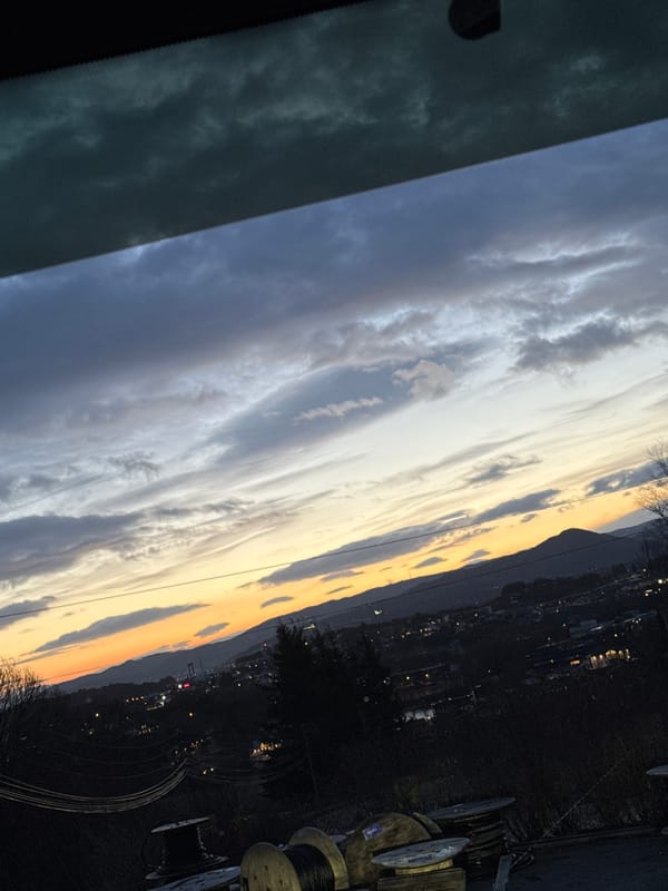 Sunset observed from vehicle in Fjell, Norway