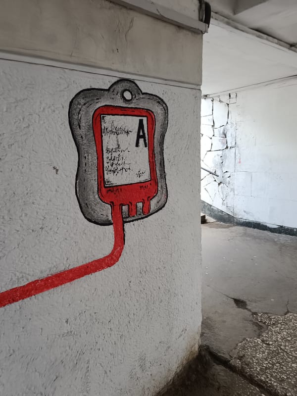 Street art spotted in urban pedestrian underpass