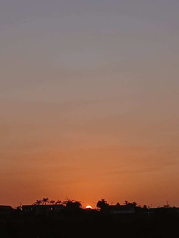 Sunset photographed multiple times in Juan Griego, Venezuela