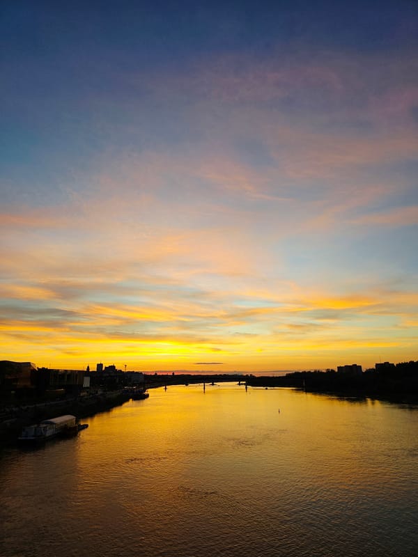 Golden hour along the Vistula in Warsaw
