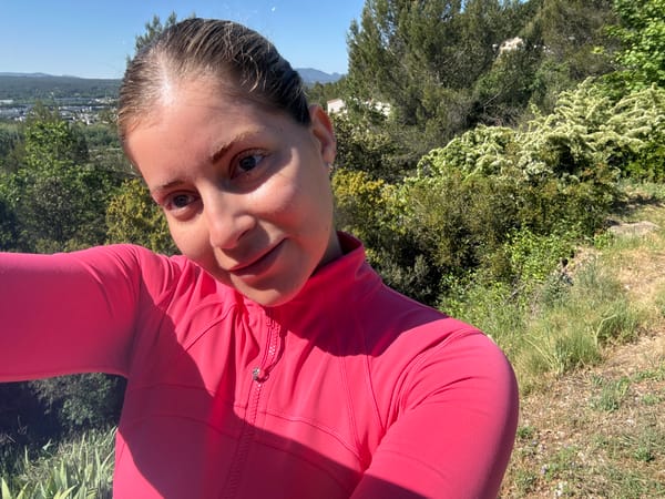 Woman photographed on woodland paths in Rousset, France