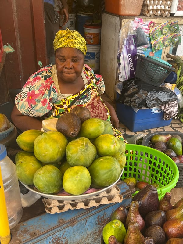 Elderly vendor spotted at Accra market stall