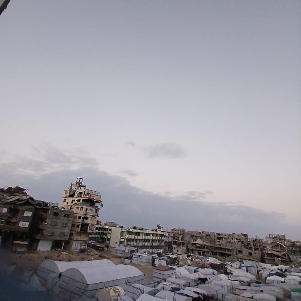 Witnesses document damaged buildings, temporary camps in Gaza City