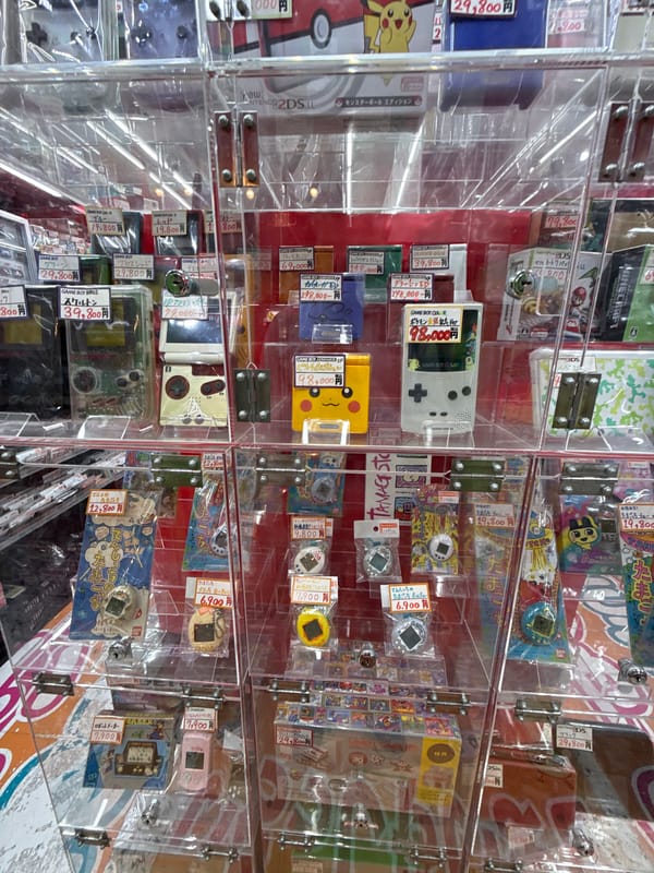 Vintage gaming display, luxury car spotted in Osaka