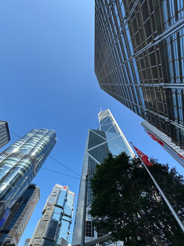 Street level and skyward in Hong Kong's Central district