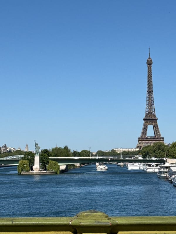 Clear sunny day captured along Seine River in Paris