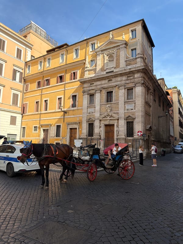 Morning tourist walks Rome, captures Trevi Fountain scenes
