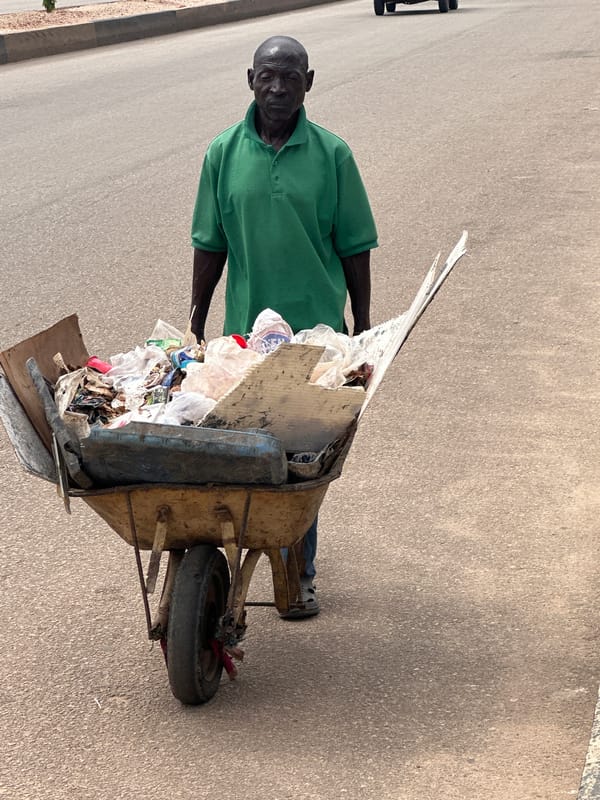 Street life and hillside fire in Gura Top, Nigeria