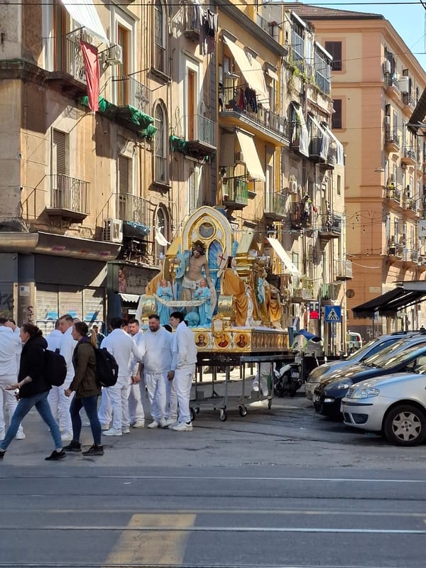 Morning aerial view captures Naples' dense Mediterranean cityscape