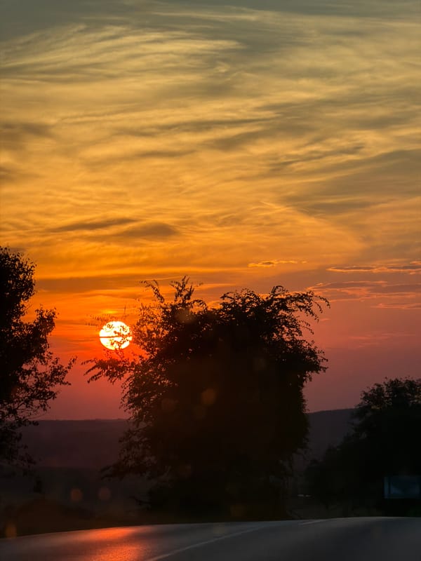 Warm sunset sky over Zgalevo, Bulgaria