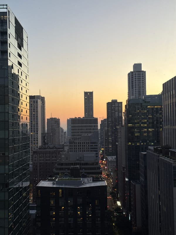 Chicago skyline at dusk, multiple angles
