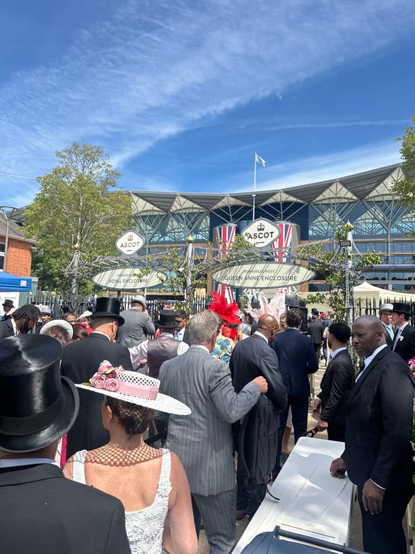 Race day crowds gather at Royal Ascot in formal attire