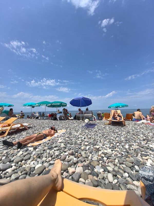 Lazy summer morning on Batumi's pebble beach
