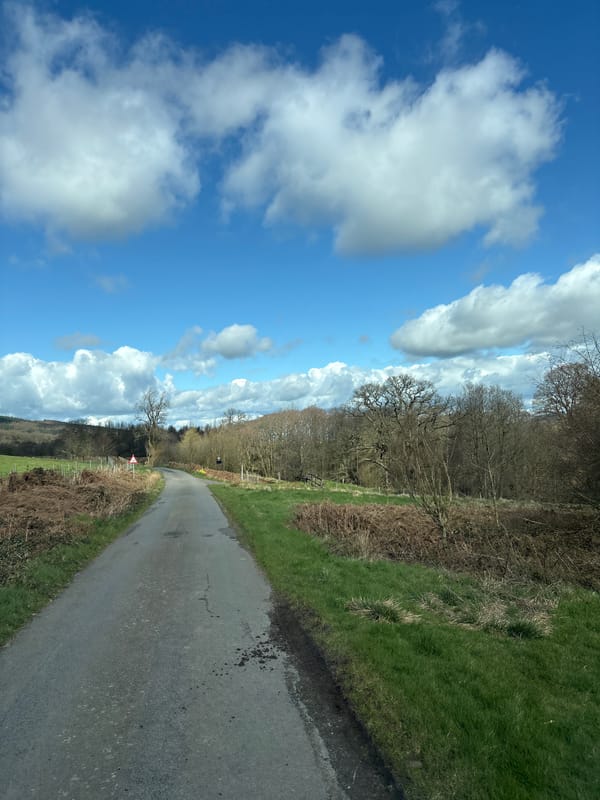 Rural road scene captured in Shrewsbury countryside