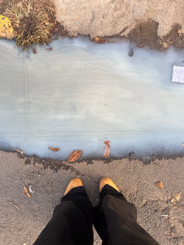 Milky liquid puddle observed on Buenos Aires street