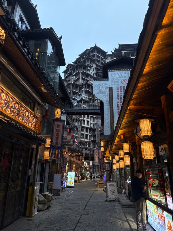 Tourist activity documented in Zhangjiajie's traditional commercial district