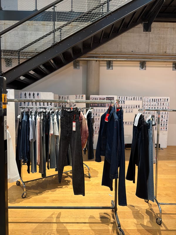 Retail store interior with metal staircase documented in Preara