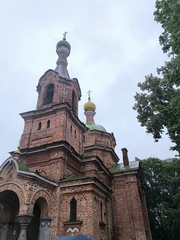 Church architecture and folk sculptures in Kuldīga, Latvia