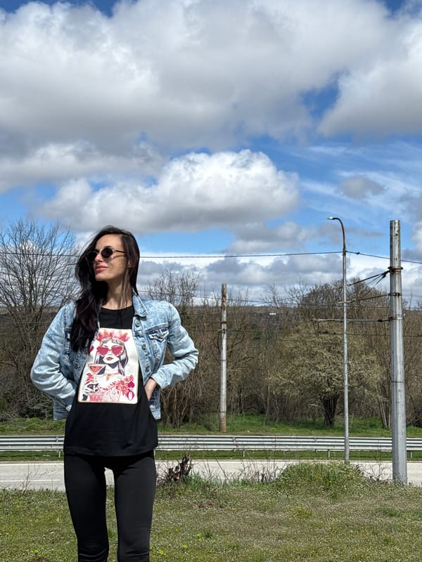 Woman photographed at tourist sites in Pleven, Bulgaria