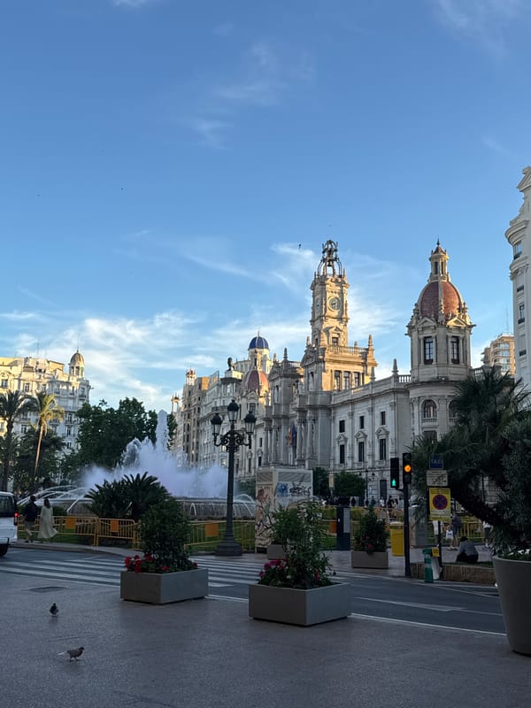 Evening street life documented across Valencia city center