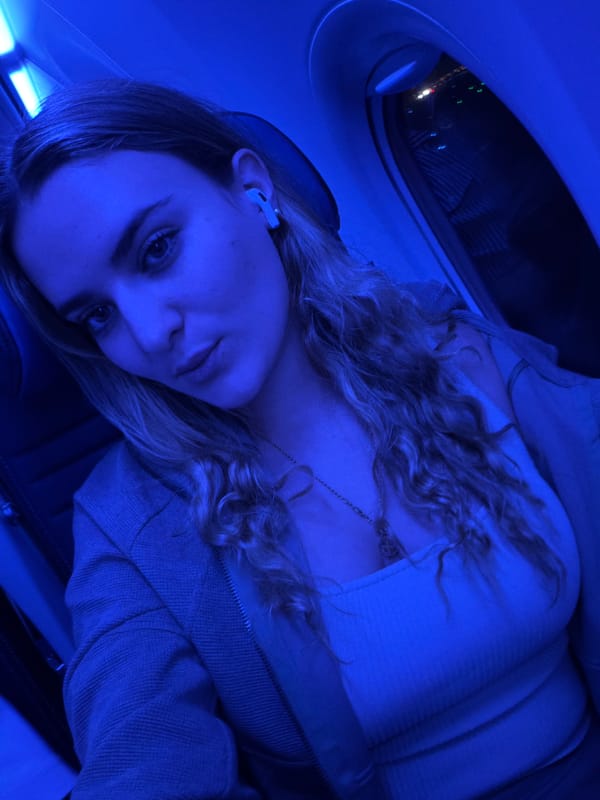 Passenger photographed on nighttime flight over Miami