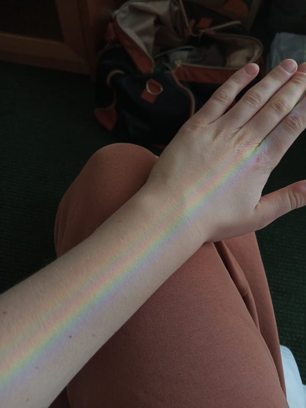 Rainbow light effects observed across Saint Petersburg indoor spaces
