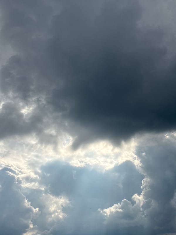Dramatic summer skies over Chaikovsky, shot from a window