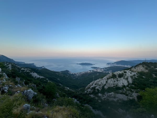 Drone and coastal views from a ruined hilltop above Brajici, Montenegro