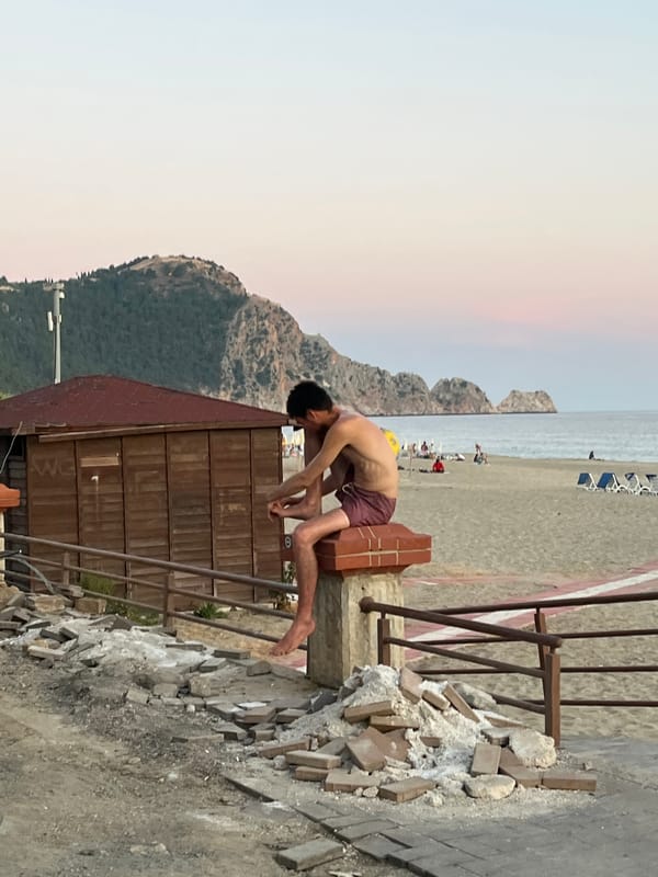 Evening beach activities observed in Alanya, Turkey