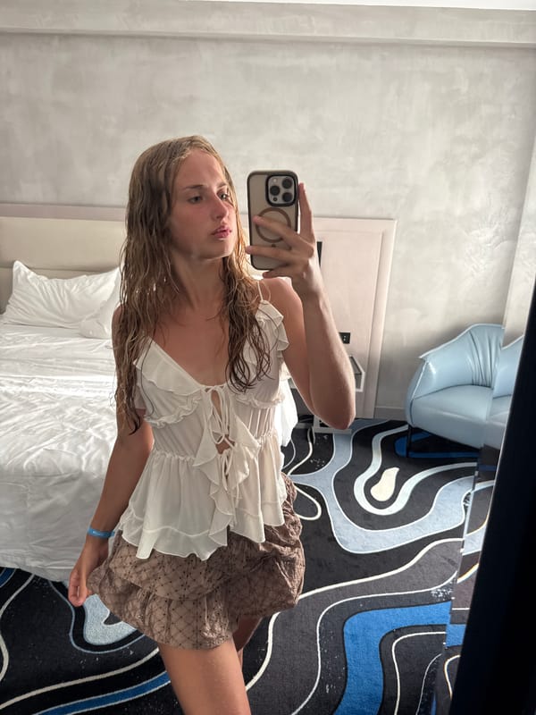 Hotel room mirror selfies in Orikum, Albania