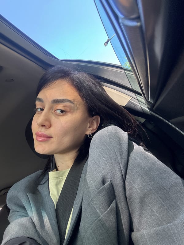 Woman with butterfly tattoo observed in car in Tbilisi