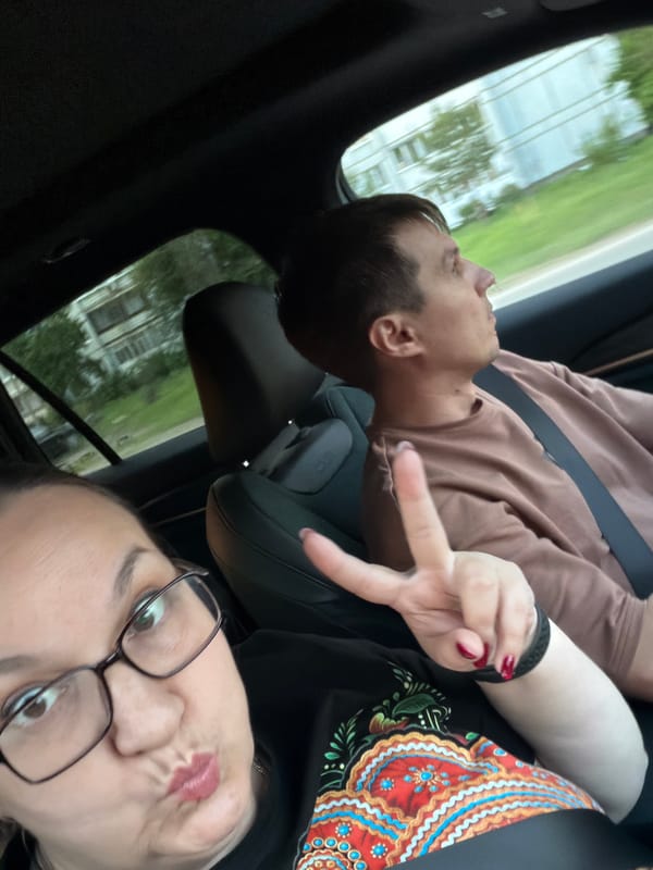 Two people captured in car selfie in Chaikovsky