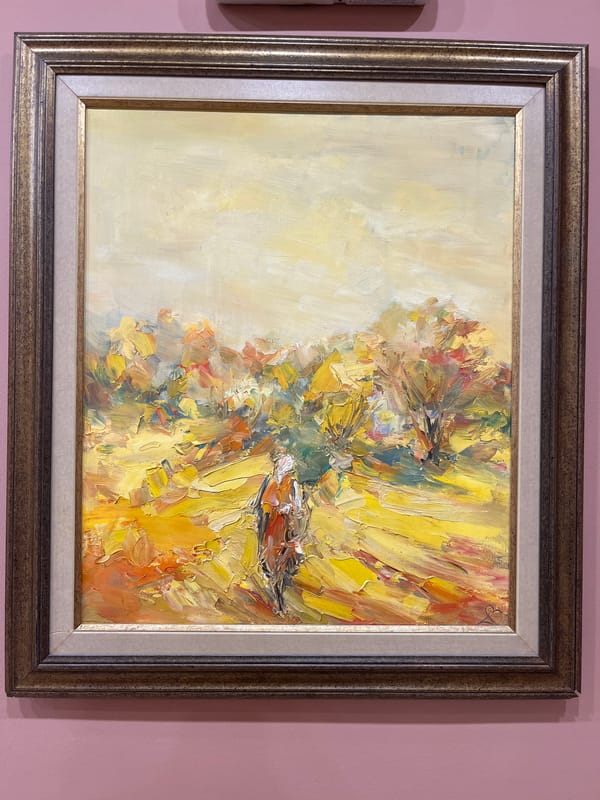 Spring art exhibition documented in Plovdiv featuring abstract paintings