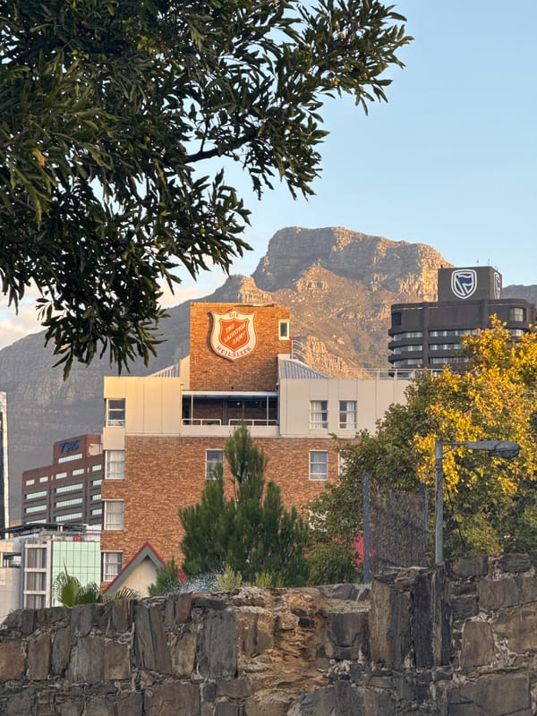 Cape Town cityscape viewed with mountain backdrop