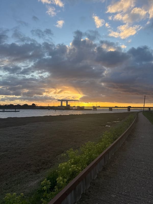 Sunset captured over Great Yarmouth waterfront and pier