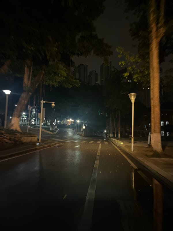 Witness documents wet evening streets across Chongqing districts