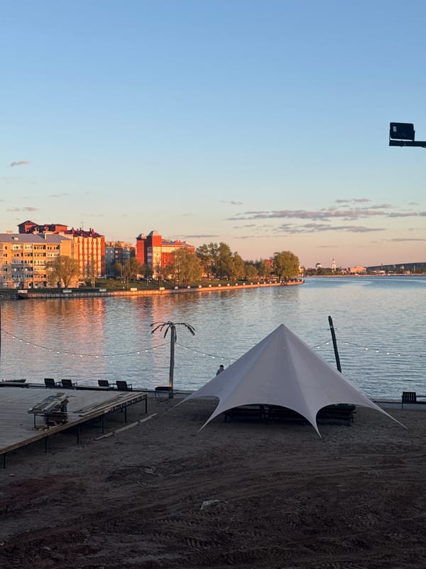 Golden afternoon light observed along Votkinsk waterfront