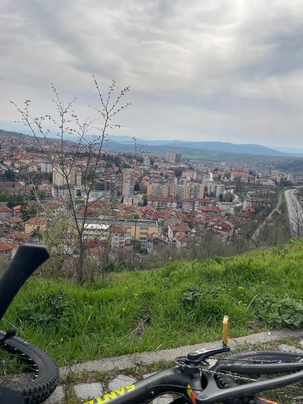 Tourist documents Dupnitsa landmarks including cannon, cross, city view