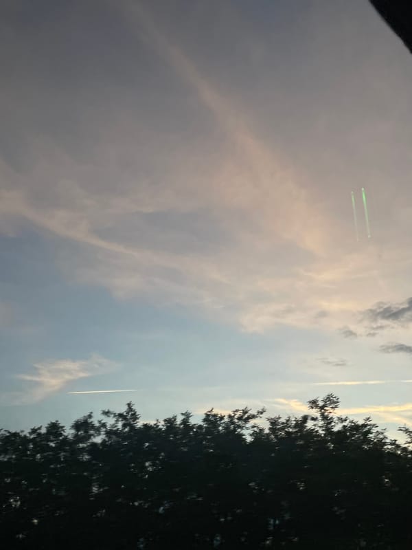Aircraft contrail photographed over Ub Municipality, Serbia early morning