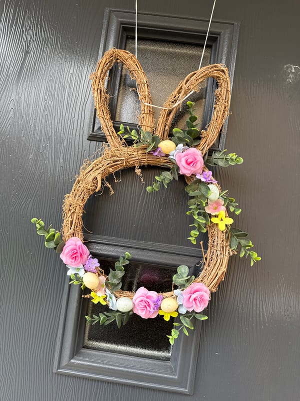 Easter bunny wreath spotted on door in Great Yarmouth