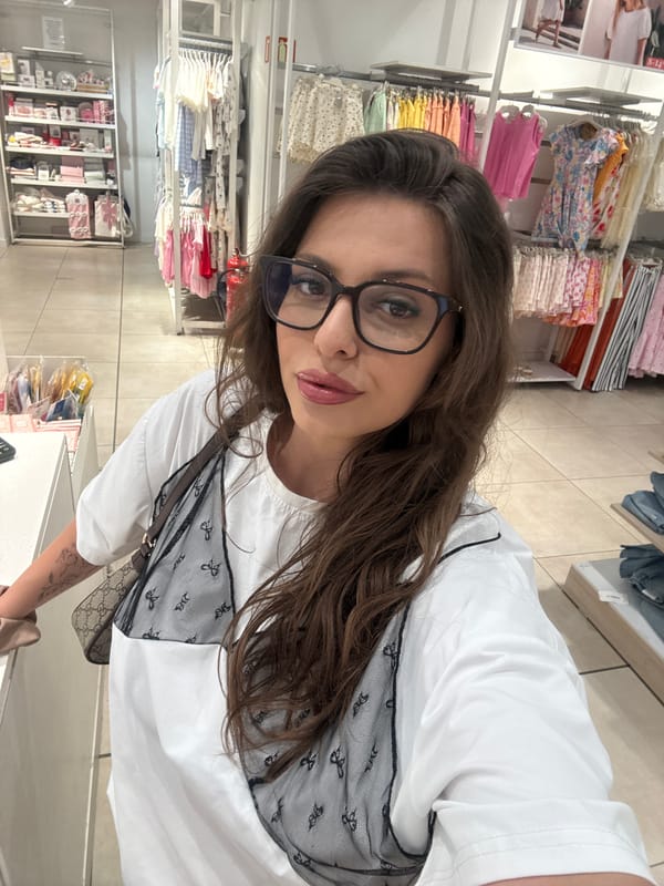 Shopping mall selfie session in Plovdiv with outfit changes